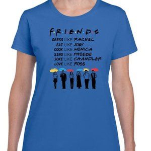*NEW* FRIENDS Tee, Womens Size L, Royal Blue